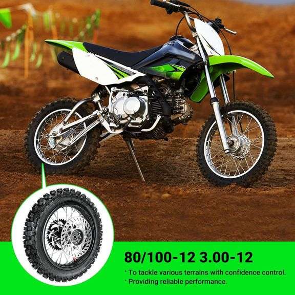 12' Rear Wheel 80/100-12 3.00-12 Dirt Bike Tire