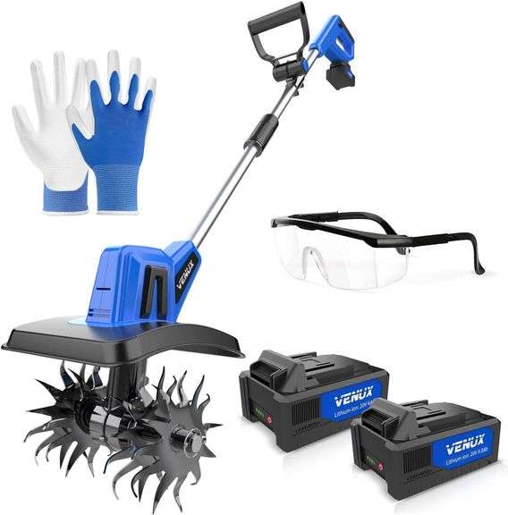 VENUX 20V Cordless Tiller Cultivator - 9"x6.6" image