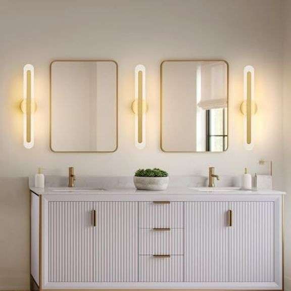 Gold Wall Scones 22.8Inch Hardwired LED Lamps