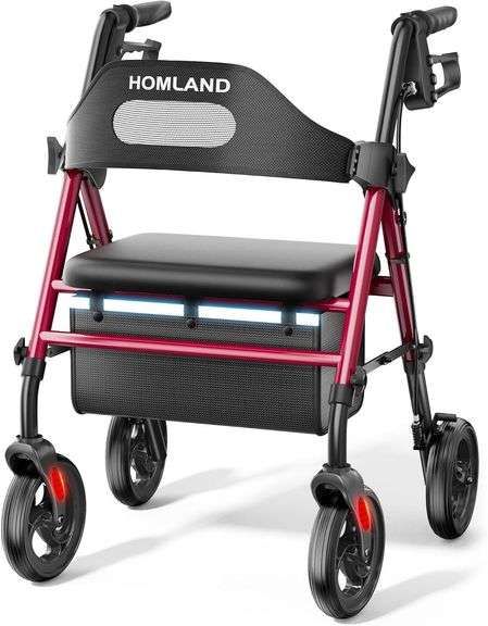 Foldable Rollator, 8' Wheels, 350 lb. Capacity