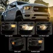 FIONE Halogen Headlights Assembly for Ram 1500 RH