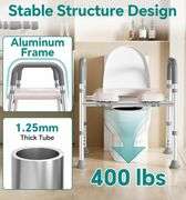 Toilet Seat Risers, Fits Any, 400lb, Adjustable