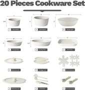 20 Pcs Pots and Pans Set Non Stick, Stackable