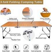 3 Ft Folding Camping Table, Portable, Aluminum