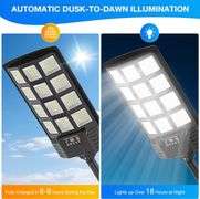 Solar Waterproof Street Lights, 16000LM, 4-Pack