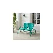Crosley Ridgeland Loveseat Glider, Turquoise.