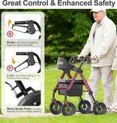 Walkers for Seniors, Foldable Rollator, 8" Wheels