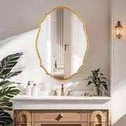 Scalloped Mirror Gold 19.5x27.5 Antique Decorative