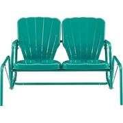 Crosley Ridgeland Loveseat Glider, Turquoise.