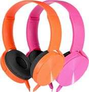 Kids Headphones 2 Pack, School, Wired, Orange+Pink