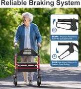 Foldable Rollator, 8' Wheels, 350 lb. Capacity