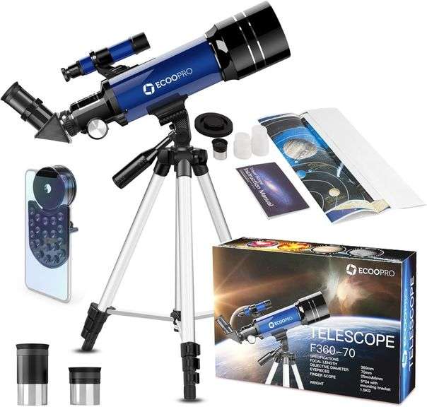 Telescope, 70mm Refractor with Tripod & Eyepieces image