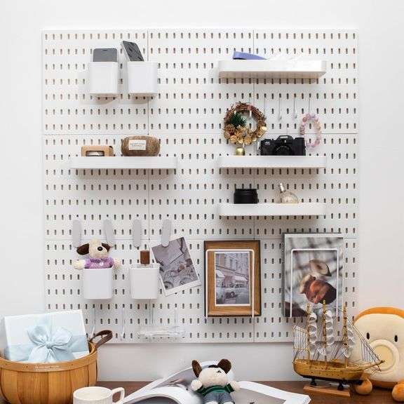 Pegboard Kit 9-pack White for Wall Organizer image