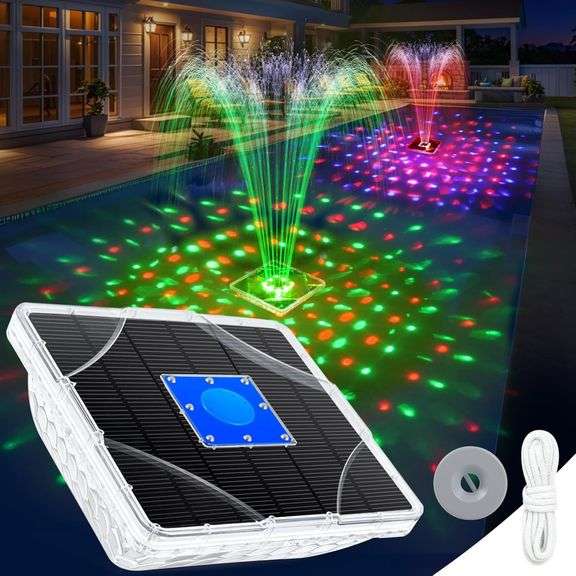 Solar Pool Fountain with Lights, Floating Fountain image