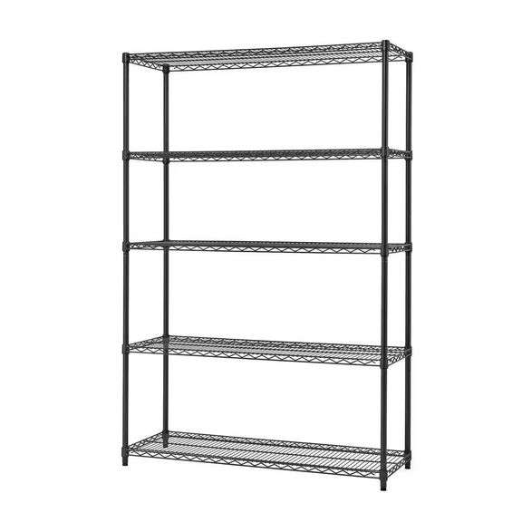 Black Anthracite 5-Tier Steel Wire Shelving Unit image