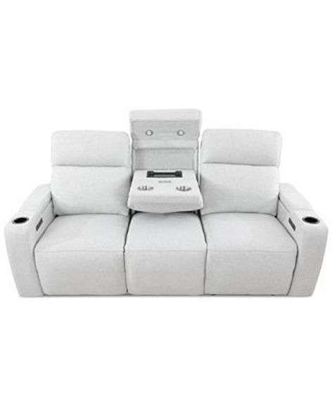 Macys Greymel Fabric Power Reclining Sofa W/Wireless Charger Online Retail: $1999 image