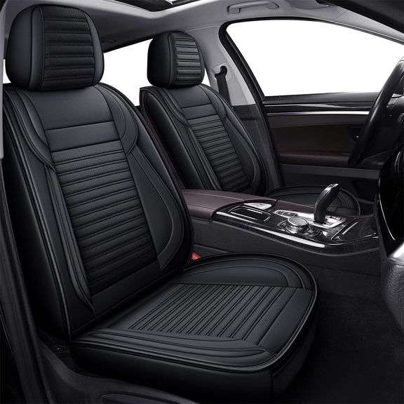 LINGVIDO Car Seat Covers, Full Seat, Black image
