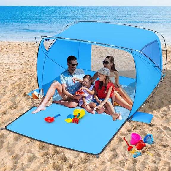 Beach Tent Sun Shelter, 4-6 Person, UPF 50+ UV image