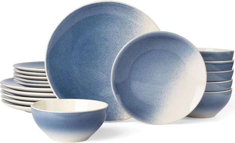 Famiware Glacier Dinnerware, Set of 18, Azure Blue image
