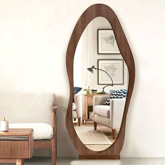63"x24" Floor Mirror, Walnut Frame, Home Decor image