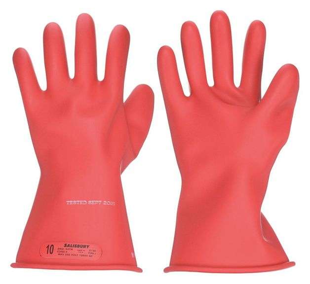 1000V AC/1500V DC Insulating Gloves, 11 in, Red image