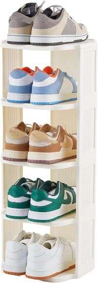 5 Tier Plastic Shoe Rack for Small Spaces image