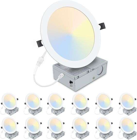 12 Pack LED 8" Recessed Lighting, Selectable image