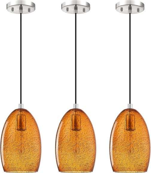 3 Pack Mini Pendant Lights 5.3" Black Seeded image
