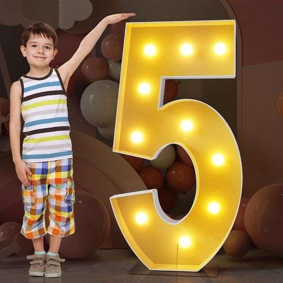 4FT Marquee Light Up Numbers Mosaic Large Numbers image