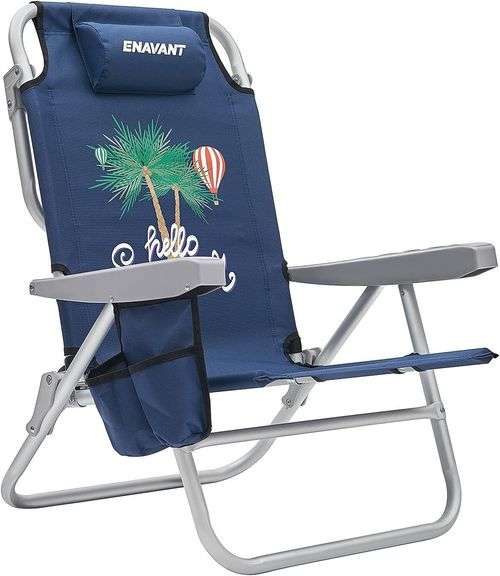 Folding Chair, 450 lbs, (Grey/Blue) image