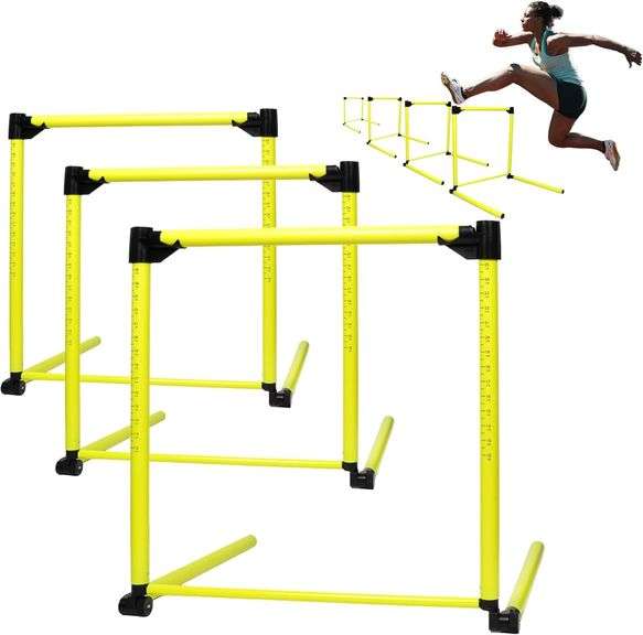 3Pcs Adjustable Height Hurdles, Green image