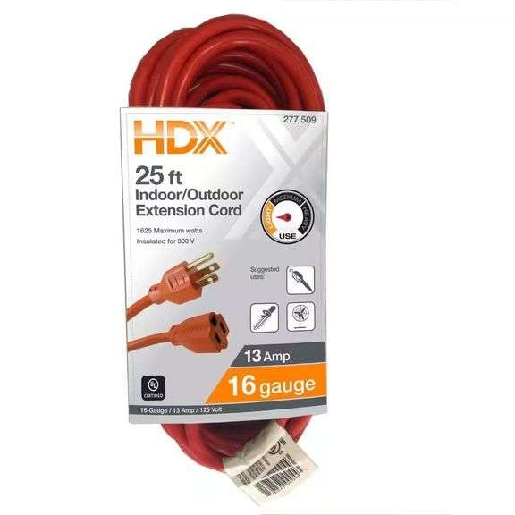 25 ft. 16/3 Indoor/Outdoor Extension Cord, Orange image