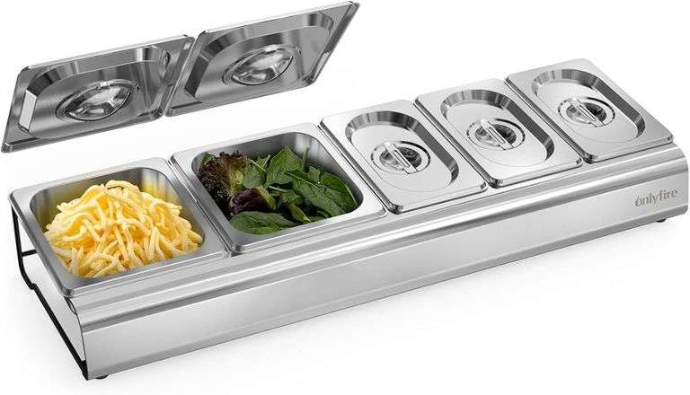 Onlyfire Pizza Topping Station, Stainless Steel image