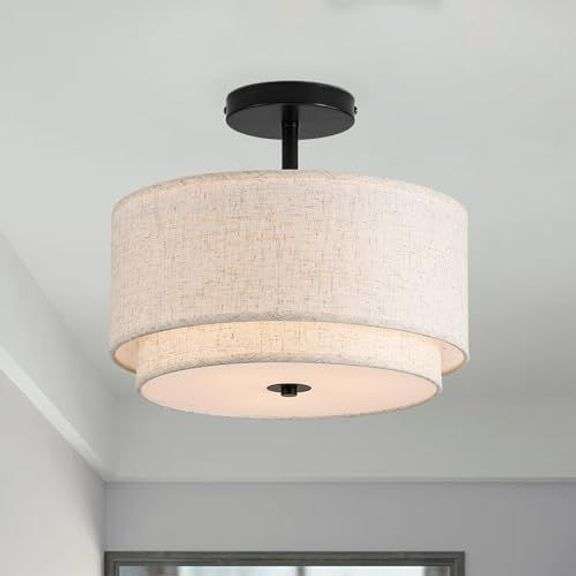 12.6in Flush Mount Ceiling Light, 3-Light Modern image