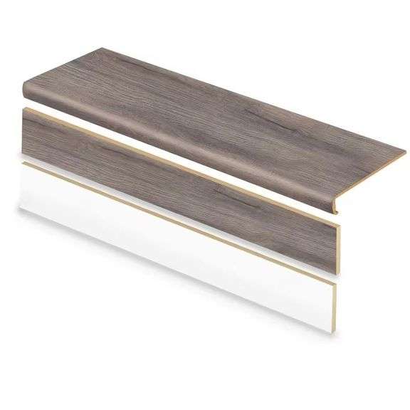 Waveford Gray Oak Stair Tread & Reversible Riser image