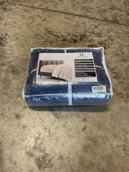 Clara Clark Double Fill Queen Reversible Comforter Navy/Grey image