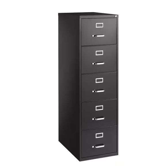 26.5 D 5-Drawer Black Metal Legal File image