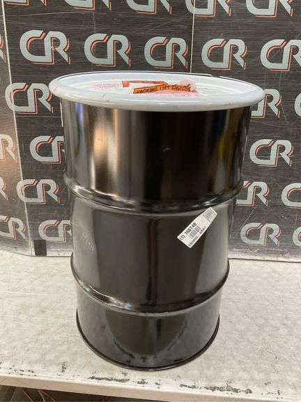 Steel Salvage Drum, 30 gal, Black/White image