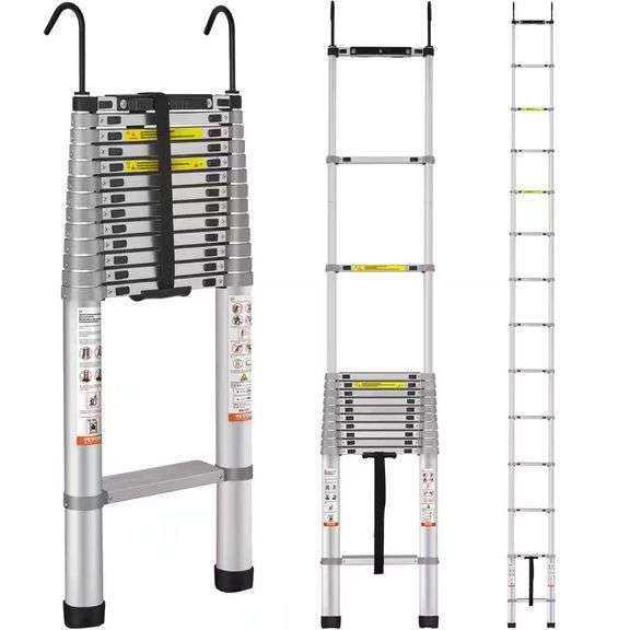 VEVOR 18.5 ft. Aluminum Telescoping Ladder image