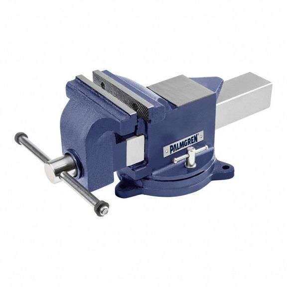 PALMGREN Bench Vise: 4 in Jaw Face Wd, 4 in Max image