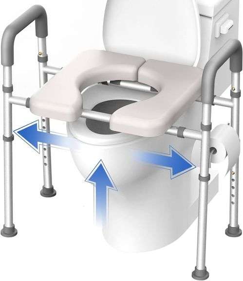 Raised Toilet Seat with Handles - Adjustable image