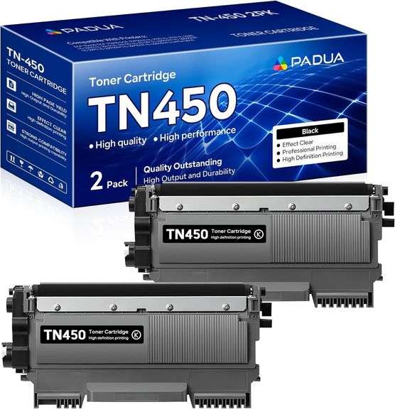 TN450 Black Toner for Brother Printers (2 Pack) image