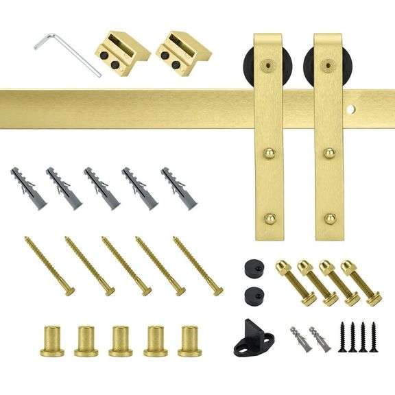 RELIABILT 78-in Soft Gold J-strap Barn Door Kit image
