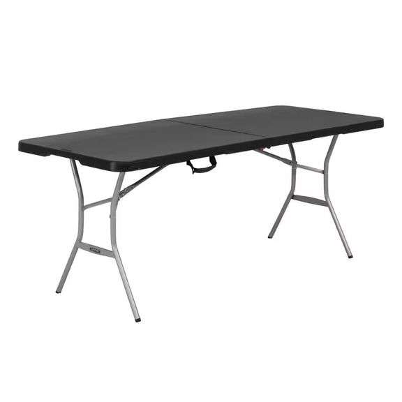 Rectangular Black Resin Folding Banquet Tables image