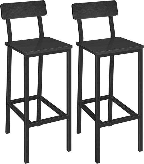 Bar Chairs, Set of 2, 25.6" Tall, Black BAHB03101 image