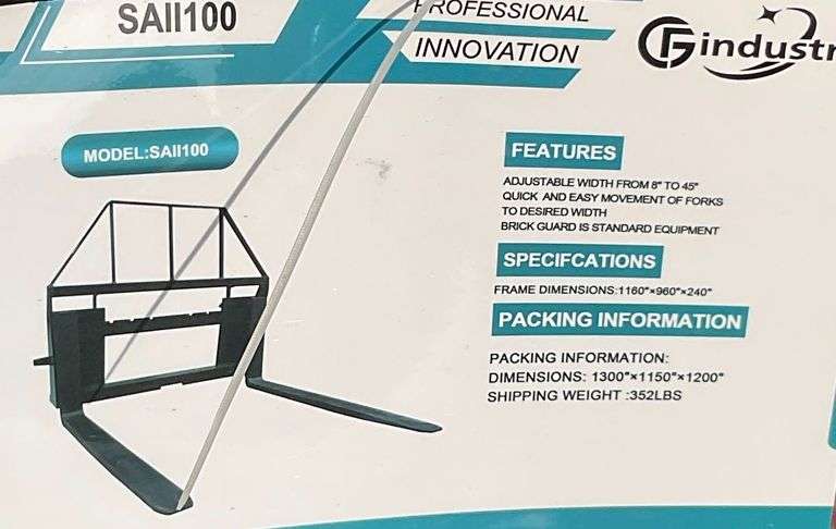 2025 CFG SAII100 Skid Steer Fork 48" image