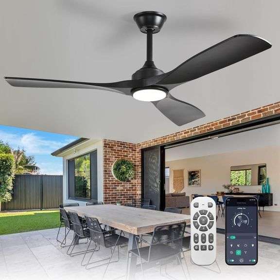 Depuley 52-Inch Ceiling Fan with Light: Black 3 image