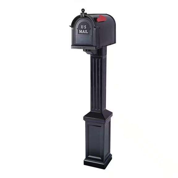 Postal PRO Craftsman Mailbox and Post Kit, Black image