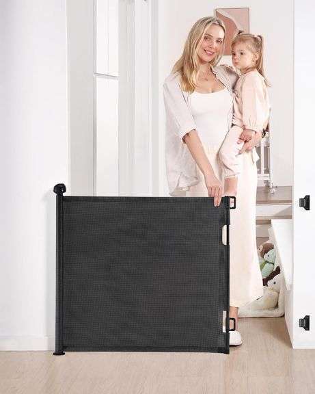 Likzest Retractable Mesh Gate, 33" Tall, 55" Wide image