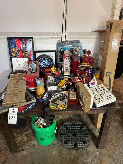 Wood Table with Contents image